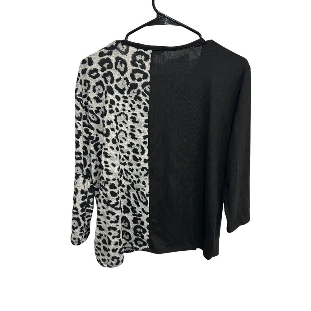 Vintage Rose Leopard Print Rhinestone Knot Top Size M Statement 90s Minimalism - Picture 2 of 10